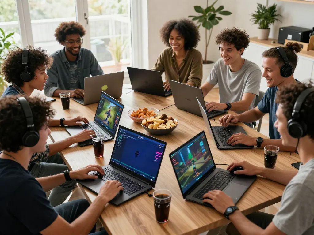 Engaging online gaming experience at https://nbet.group/ with friends enjoying diverse games in a vibrant setting.